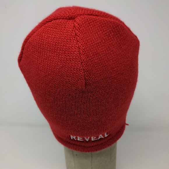 CLIF Bar Men's Knit Beanie Hat Red Embroidered Logo 100% Acrylic - Picture 7 of 13